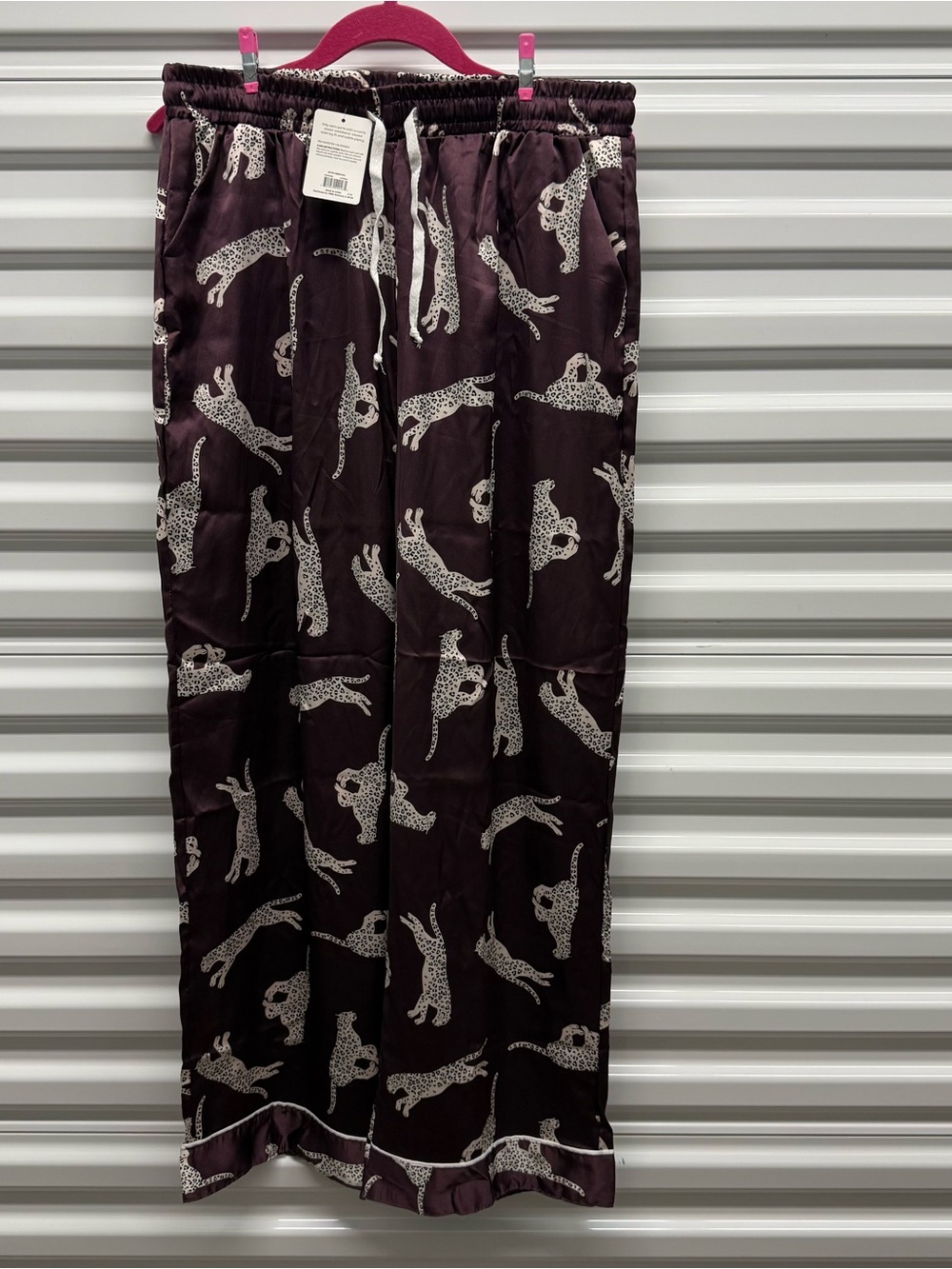 Hello Mello Beauty Sleep Satin Lounge Pj Pajama Pants Cheetah Print Lg / XLg NWT